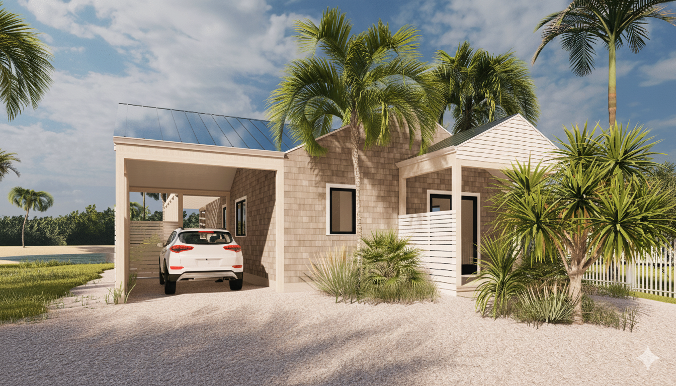 Savana hurricane-resistant home exterior design - Empower Projects construction Bahamas
