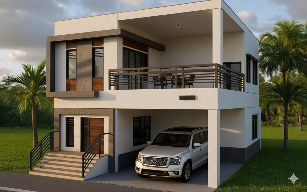 Reef hurricane-resistant home exterior design - Empower Projects construction Bahamas