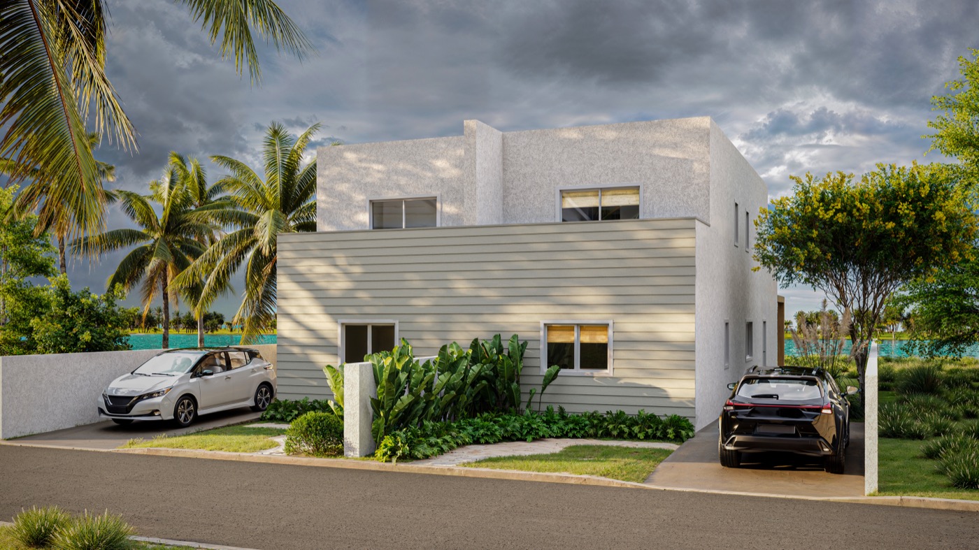 Coral Duplex hurricane-resistant home exterior design - Empower Projects construction Bahamas
